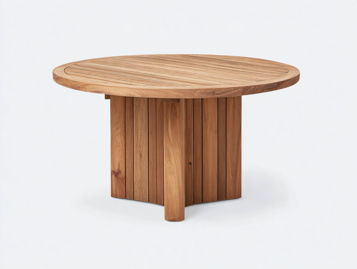 Table de jardin-Bois teck-120x120x75 cm-Marron-Style naturel moderne
