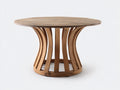 Table de jardin-Bois teck-150x150x75 cm-Marron-Style moderne naturel