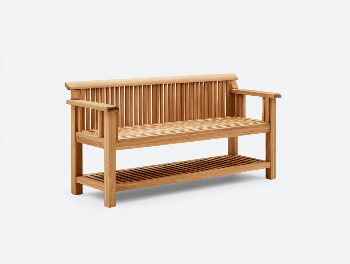 Banc de jardin - Bois - 180x65x95 cm - Marron clair - Style moderne