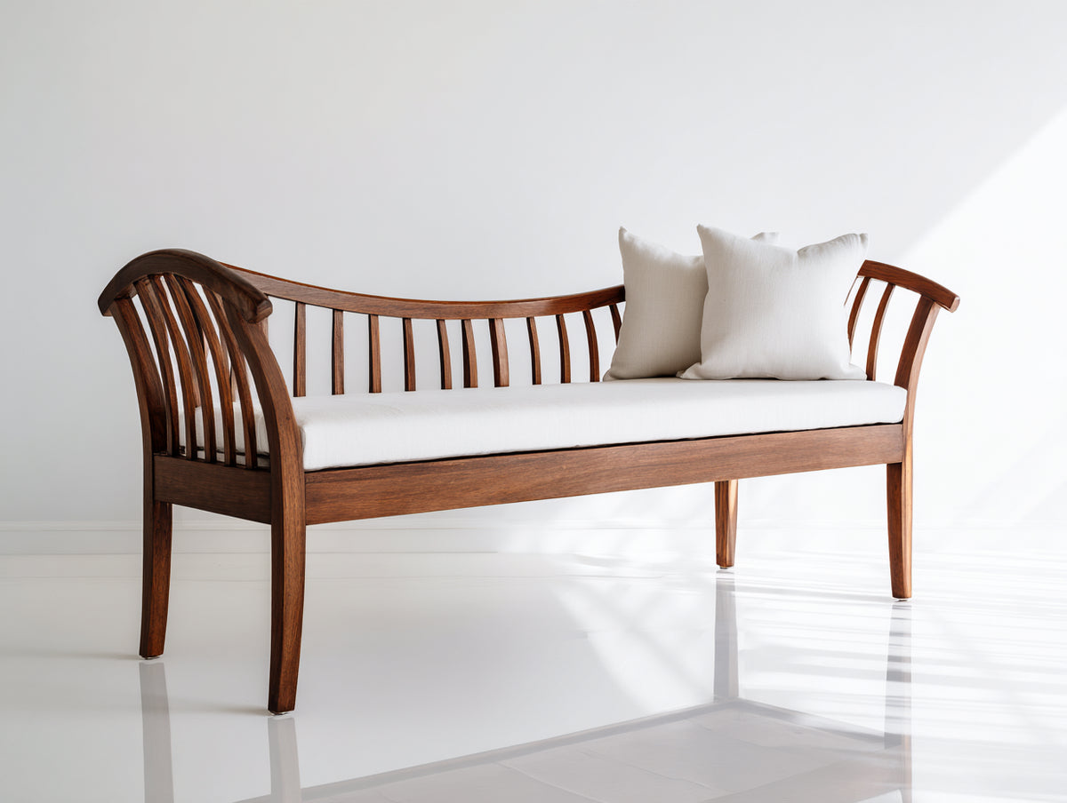 Banc de jardin - Bois - 180x60x85 cm - Marron - Style classique