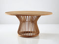 Table de jardin-Bois teck-150x150x76 cm-Marron-Style naturel contemporain