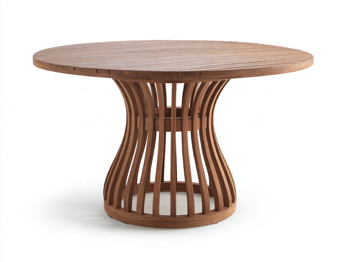 Table de jardin-Bois teck-160x160x76 cm-Marron-Style contemporain naturel